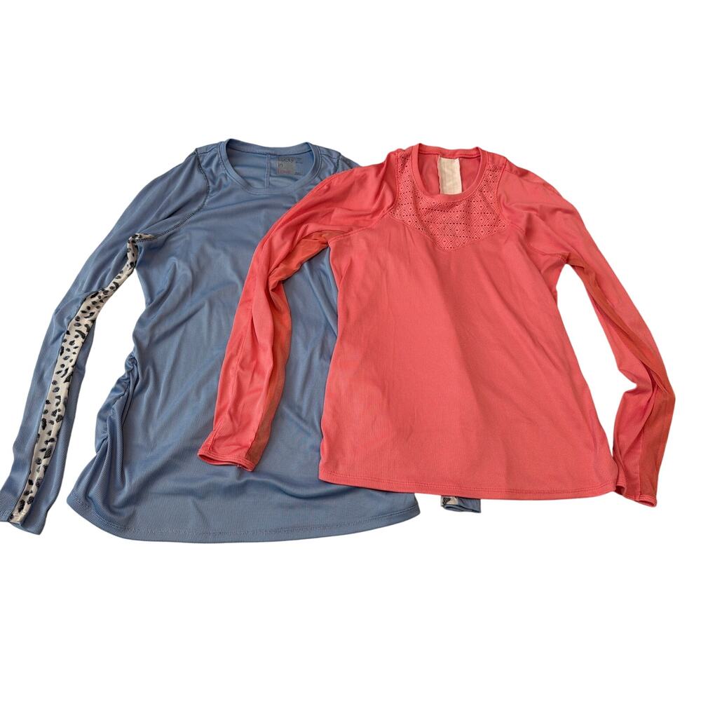 Lucky In Love Medium Ribbed Long Sleeve Tennis Top Bundle Lavender Coral